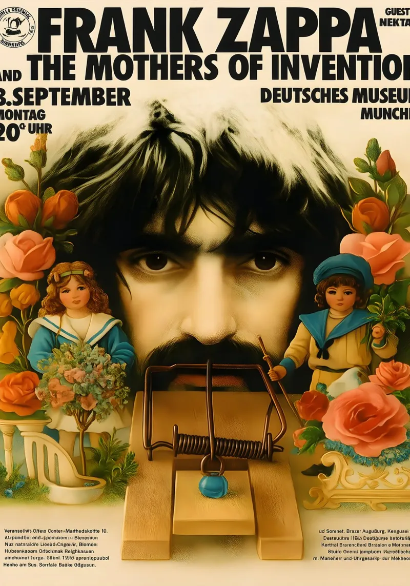 Frank Zappa - Mothers Of Invention, Wembley 1973 poster con telaio in plastica da DGUnder