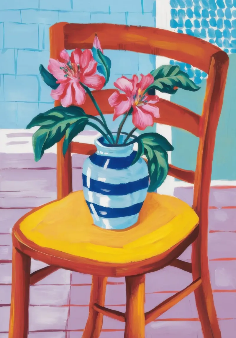 Chair Lily Stillness canvas by Prism Ritual
