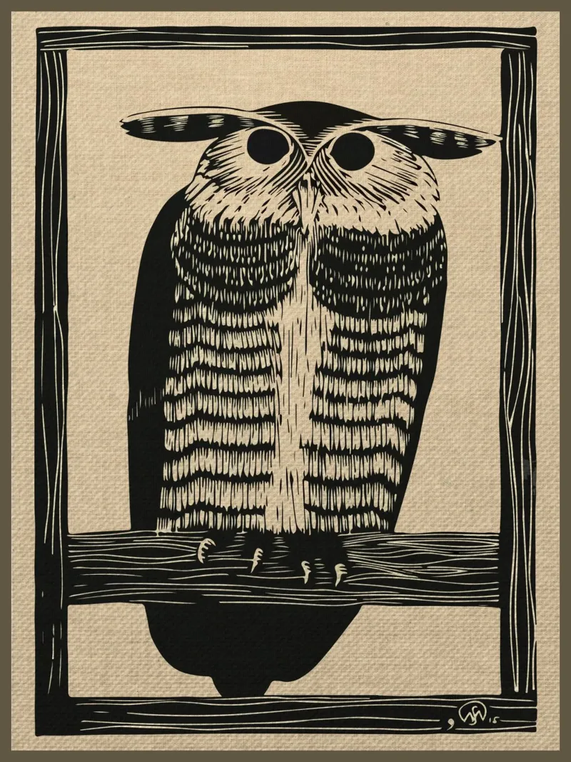 Gufo linolevigato d'epoca poster da GaryStudio