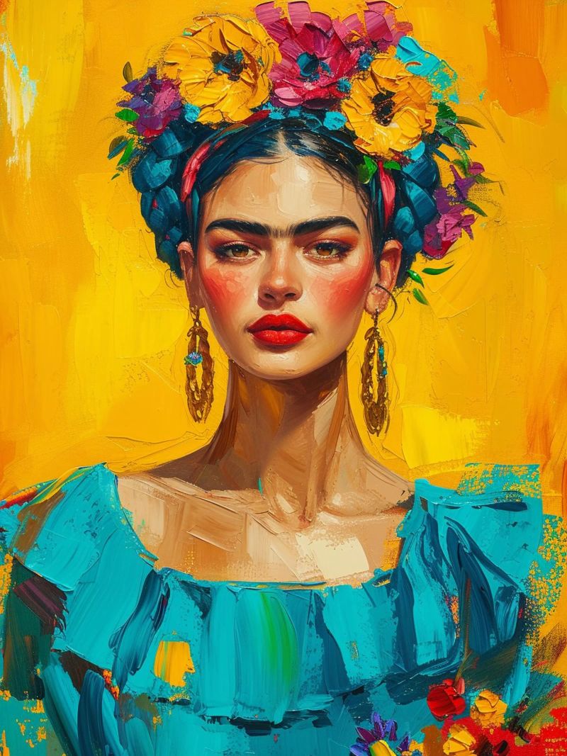 Frida Kahlo gemaltes Design Poster von Yaso Design & Art