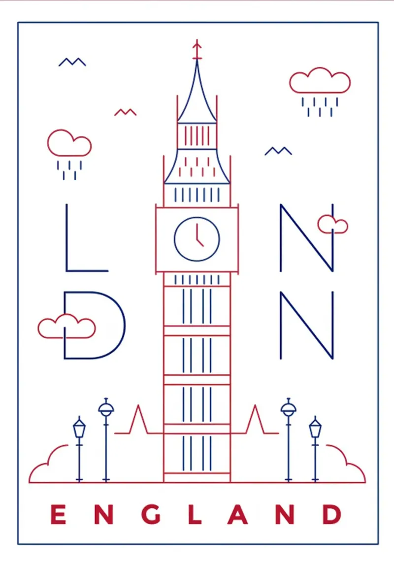 Londra Inghilterra Big Ben poster edificio carta hahnemühle da James shop