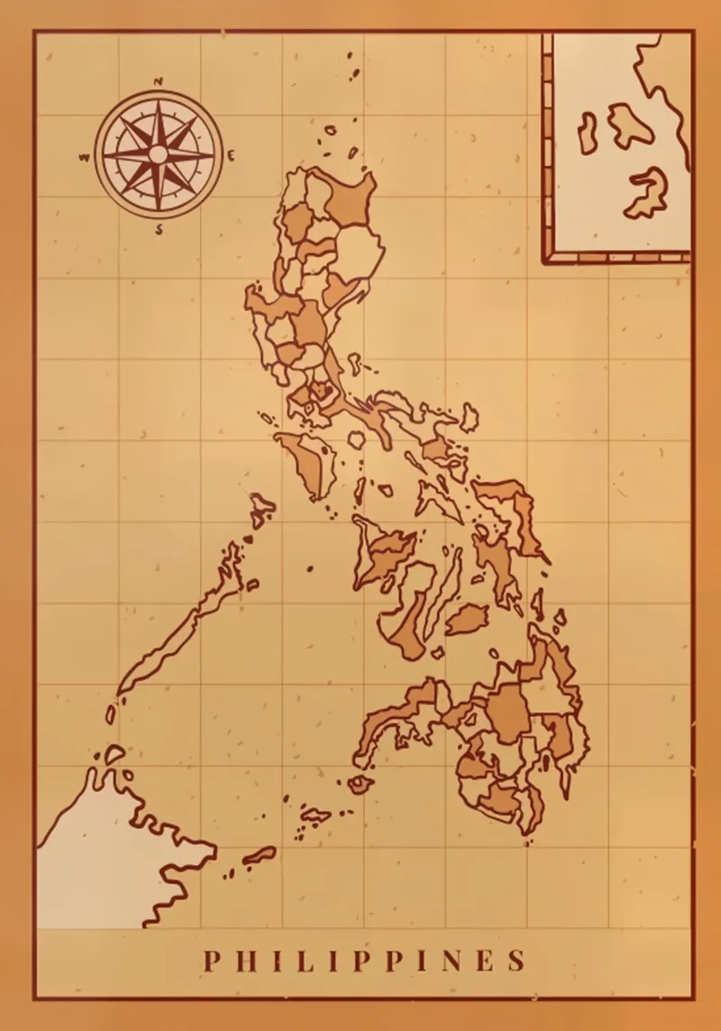 Poster con mappa delle Filippine pellicola backlit da James shop