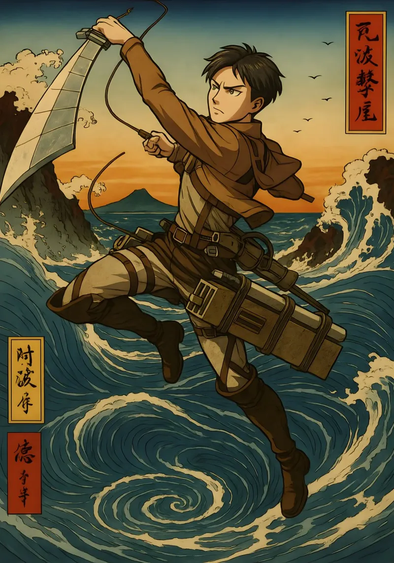 AOT Levi On Japan Wave pellicola backlit da KakiHanryJP