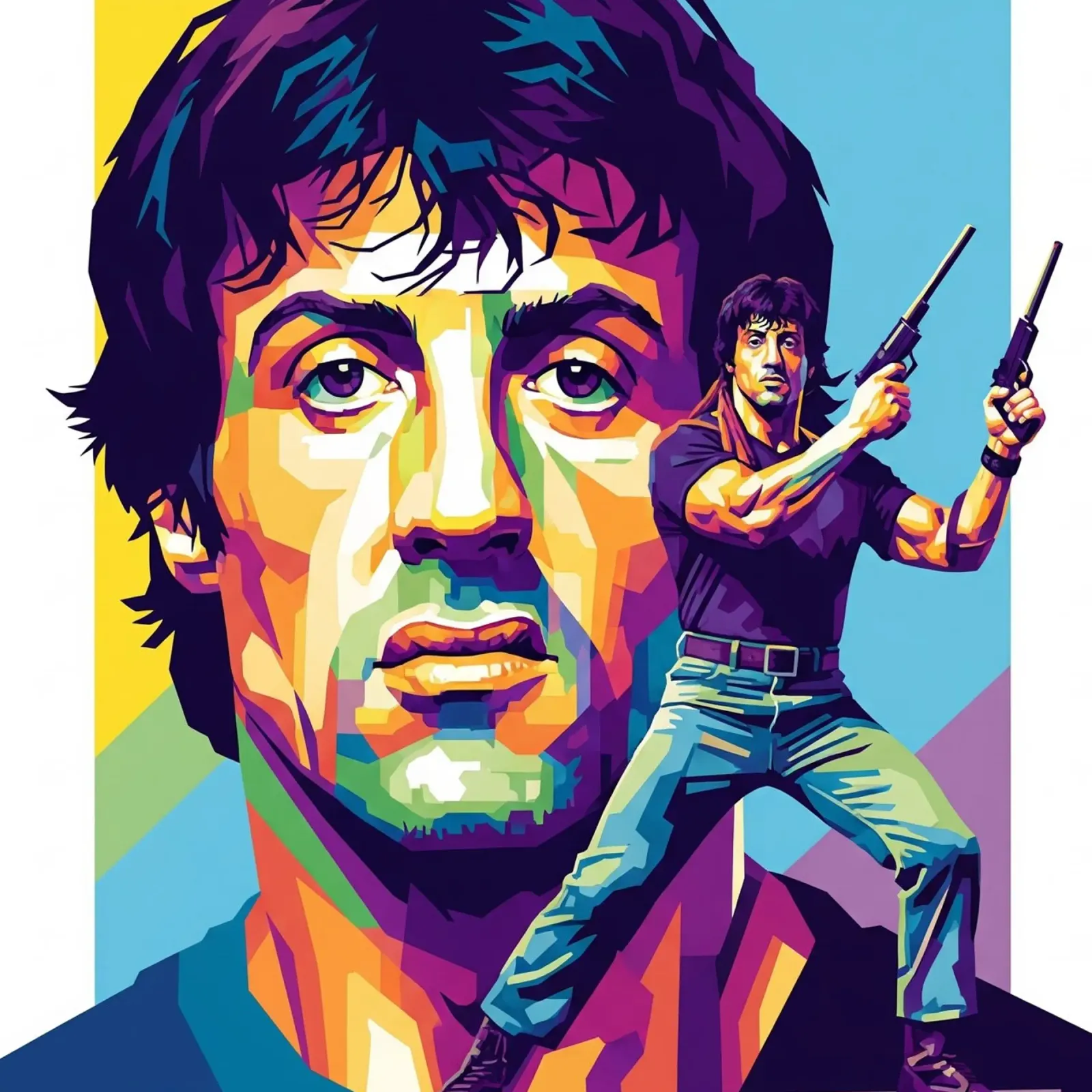 Sylvester Stallone - John Rambo art (4) carta hahnemühle da Hantamrata