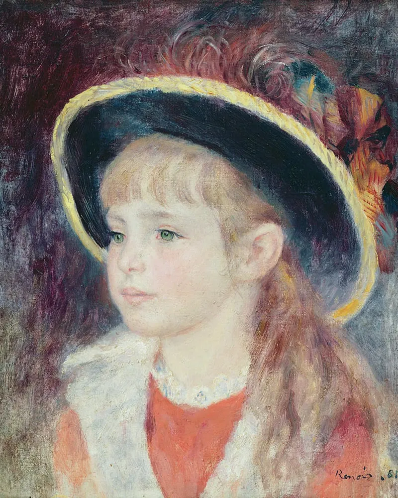 Ritratto di ragazza con cappello blu, 1881, olio su tela pellicola backlit da LaurelArt