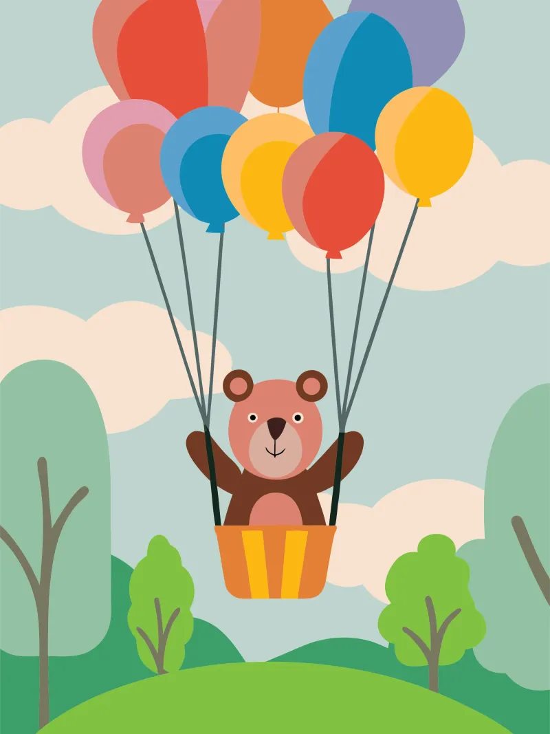 Orso con palloncino pellicola backlit da CUTE ANIMALS