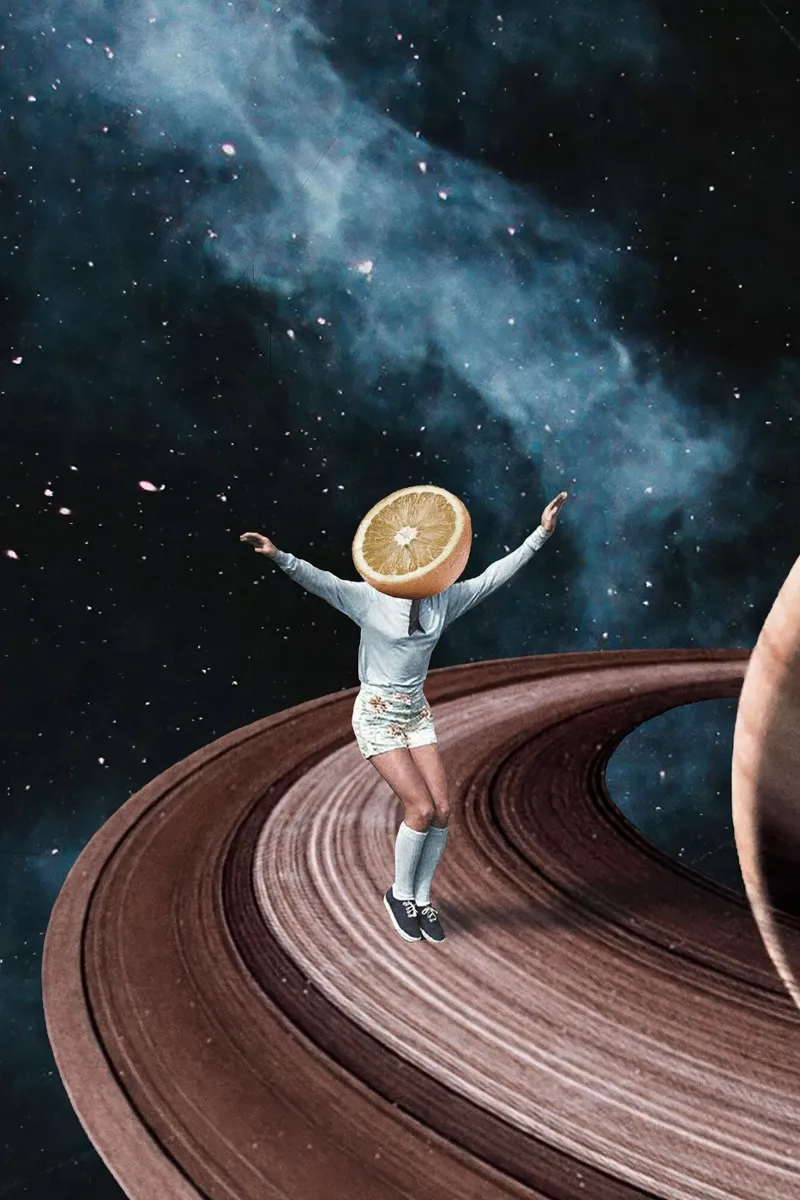 Jumping oranges in my head hahnemühle by Kunairaisem