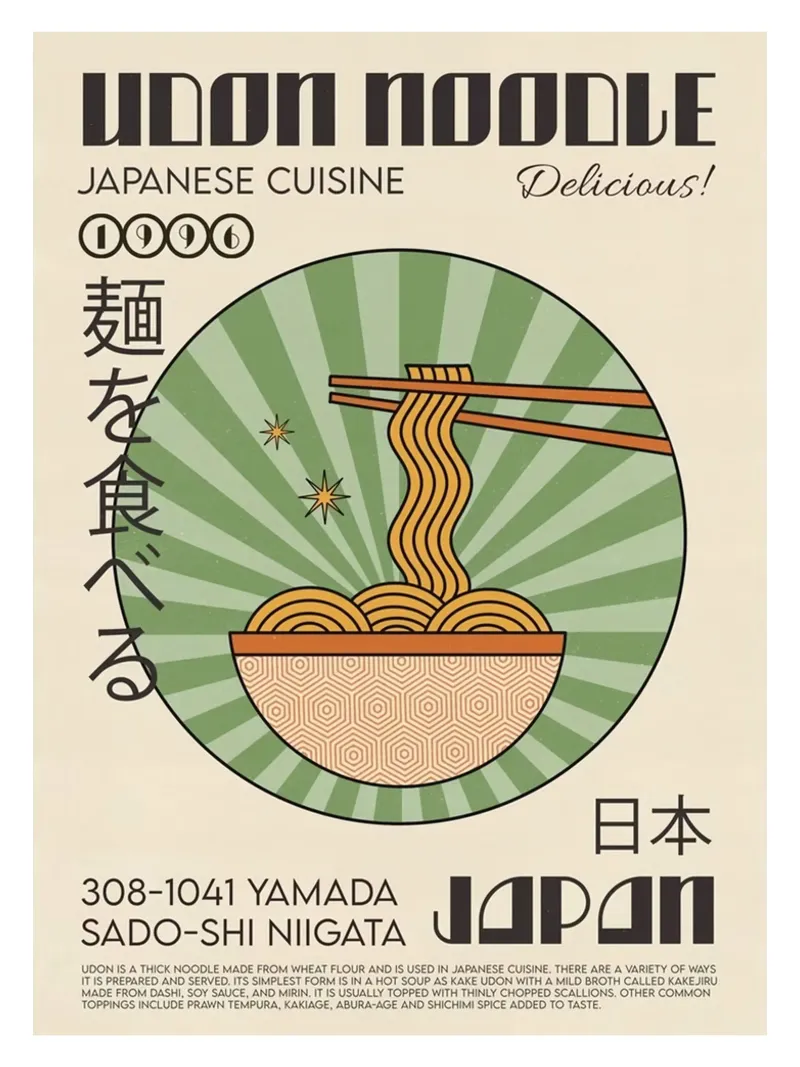 Lo spaghetto Udon alluminio dibond da Food Market