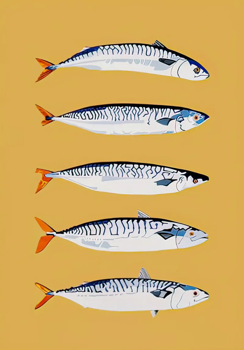 Sardine Print Fish Vintage hahnemühle by Alishasteel