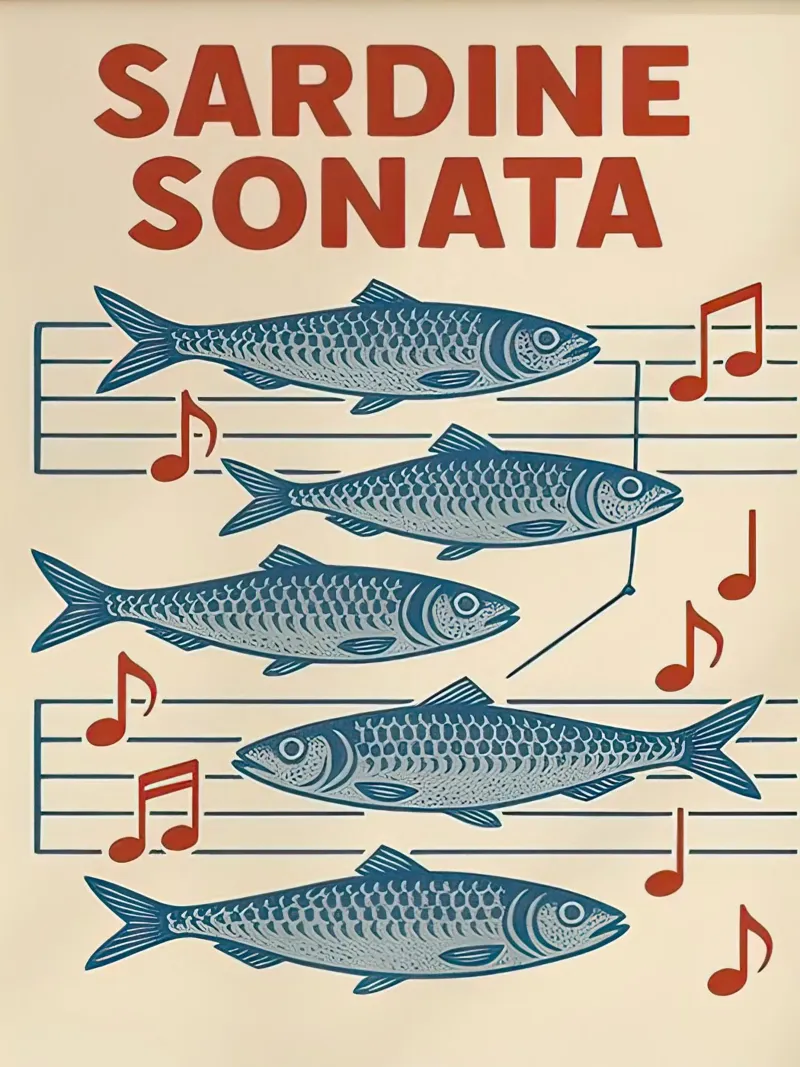 Sardine Sonata Vintage poster van Alishasteel