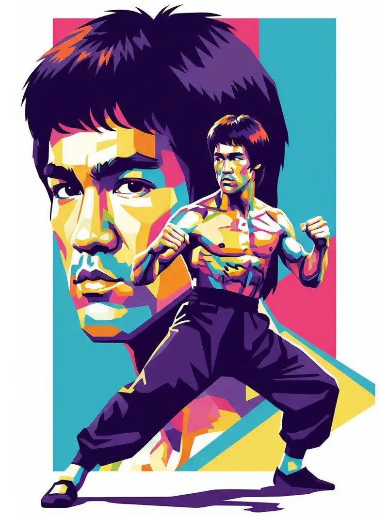 Bruce Lee - WPAP art style (2) carta hahnemühle da Hantamrata
