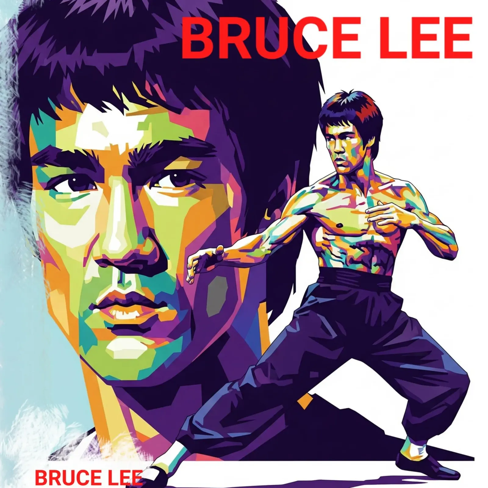 Bruce Lee - WPAP art style (3) carta hahnemühle da Hantamrata