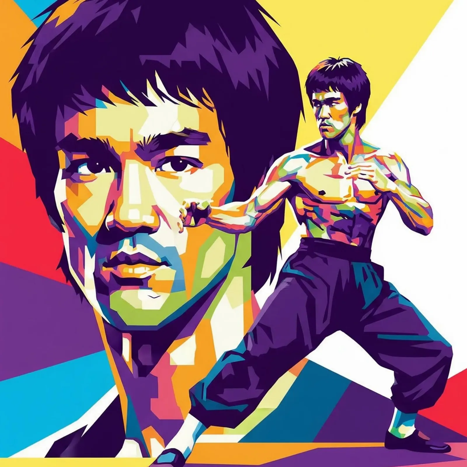 Bruce Lee - WPAP art style (4) carta hahnemühle da Hantamrata