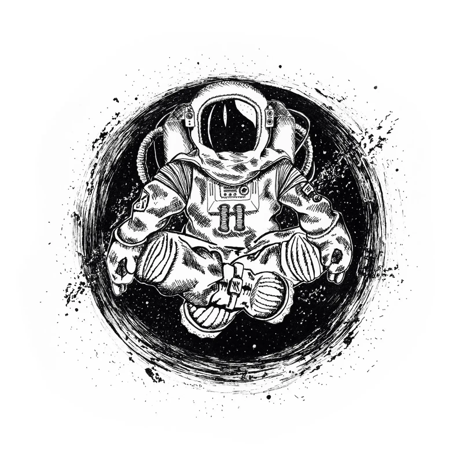 Yoganaut alluminio dibond da Stella-Illustrations