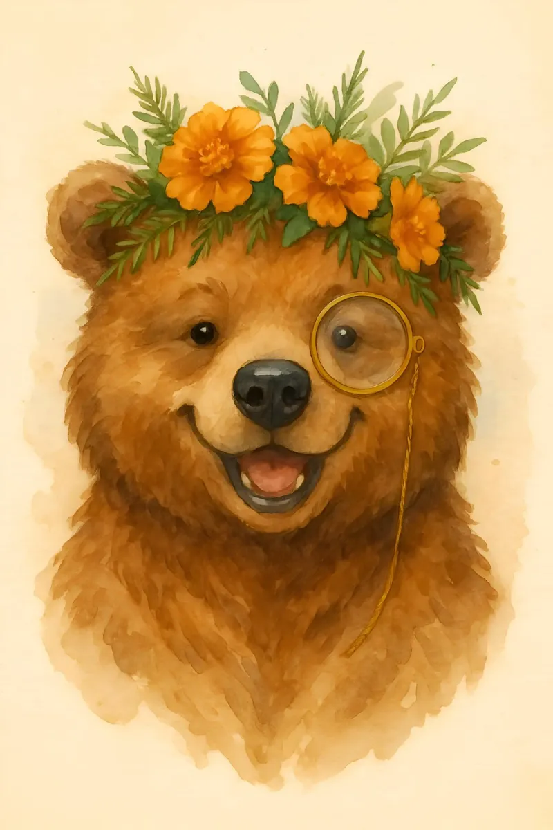 L'orso botanico carta hahnemühle da Graceful Desine