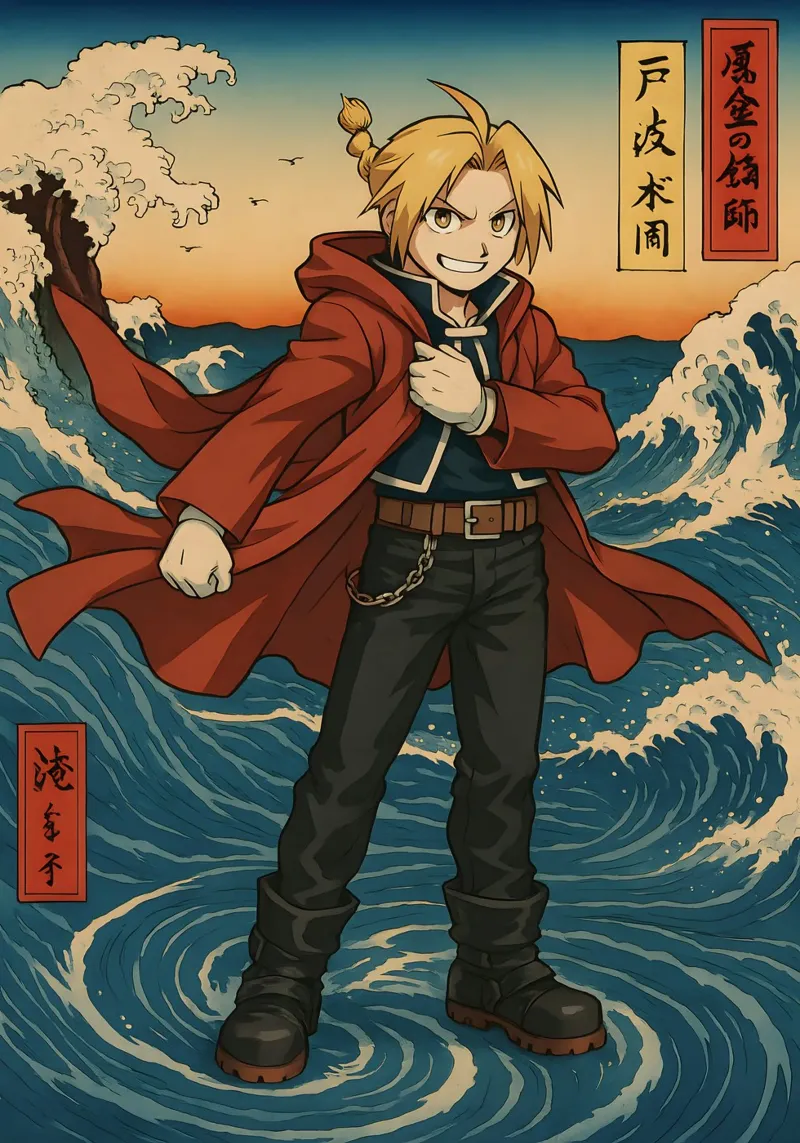 Vintage Edward Elric Japan Art poster da KakiHanryJP