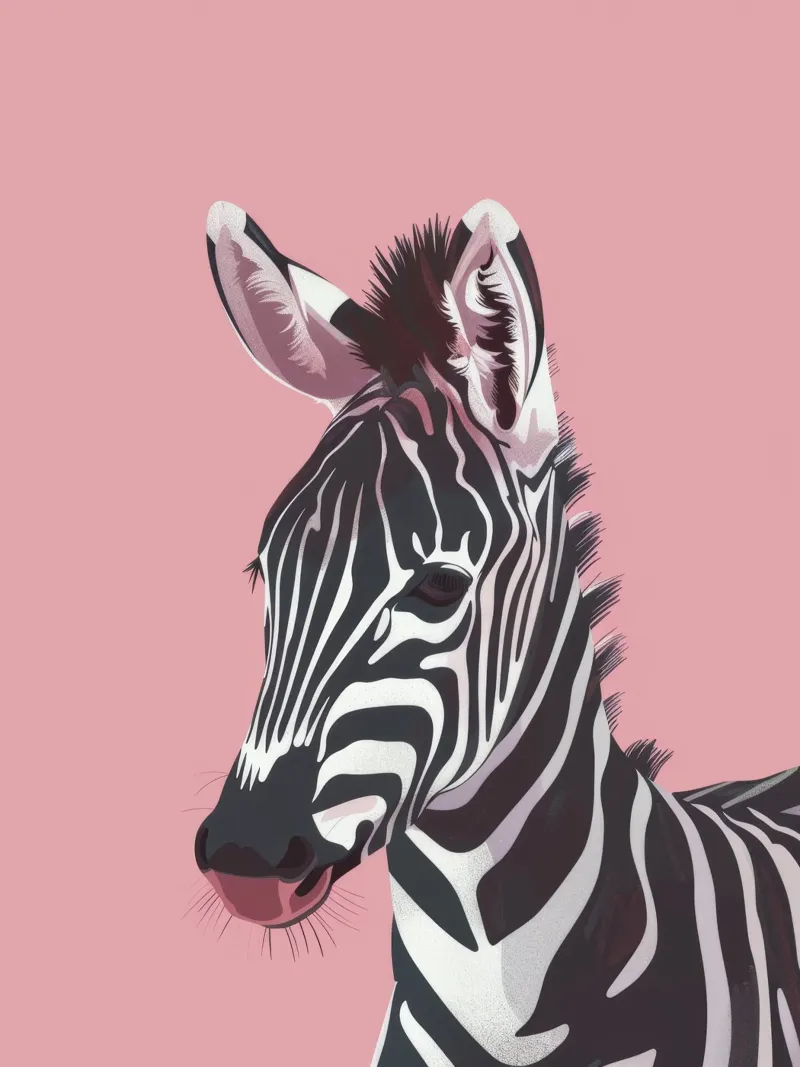 Testa di zebra su sfondo rosa pellicola backlit da DesignDoodle