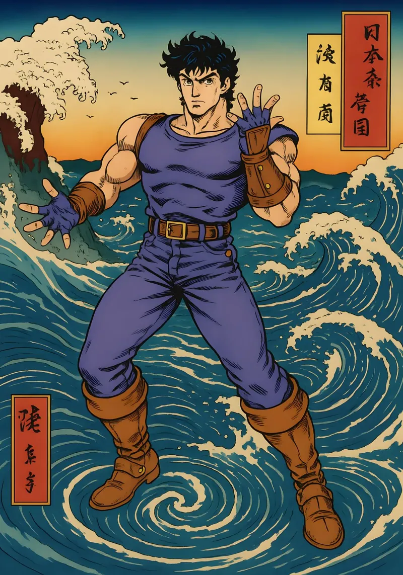 Vintage Jojo Jonathan Joestar Japan Art poster da KakiHanryJP