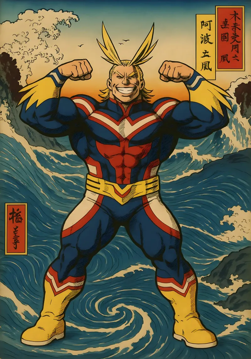 Vintage All Might japan Art alluminio dibond da KakiHanryJP