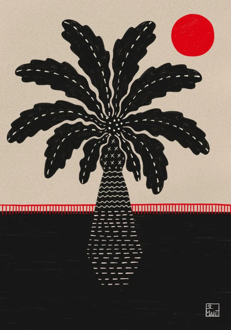 Palm over dried lava poster con telaio in legno da Be Mart