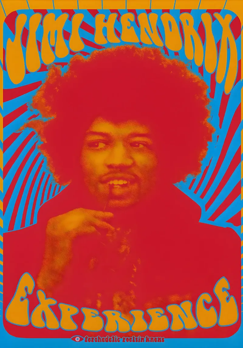 Jimi Hendrix Music Gig Concert Poster Classic Retro Rock canvas by DGUnder