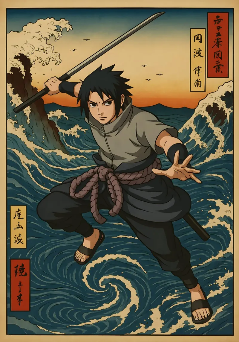 Vintage sasuke Japan Art carta hahnemühle da KakiHanryJP