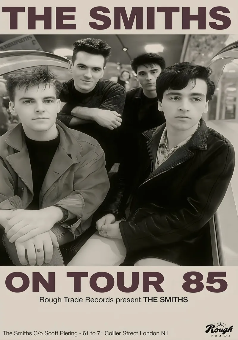 KOATY Canvas Wall Art The Smiths on Tour 1985 Vintage Home canvas by DGUnder