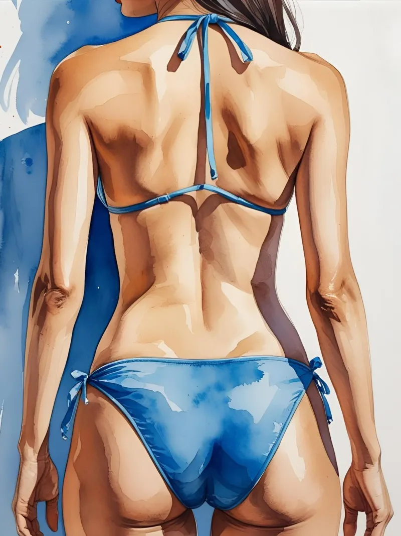 Frau im Bikini von hinten alluminio dibond da Ohkimiko