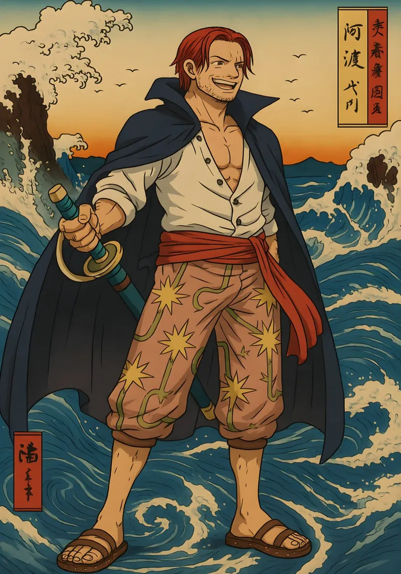 Vintage Shanks Japan Art poster con telaio in alluminio da KakiHanryJP