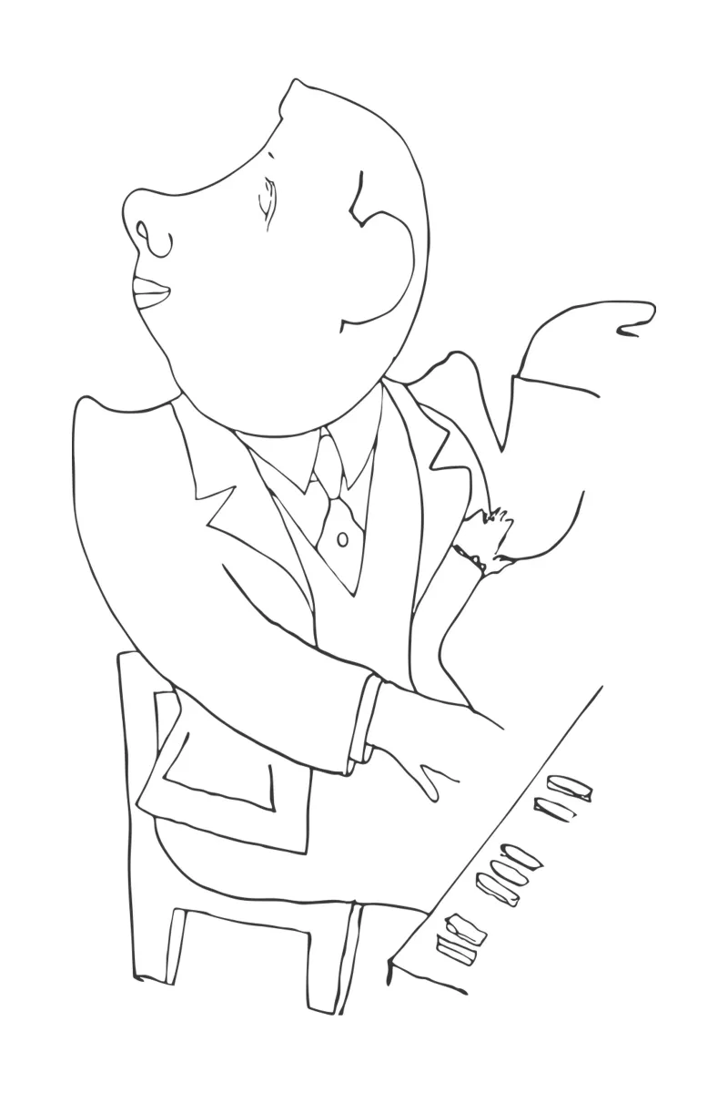 Jean Cocteau - Kunstwerk 2 canvas met Baklijst van https://www.juniqe.com/uk/shop/Henndraws
