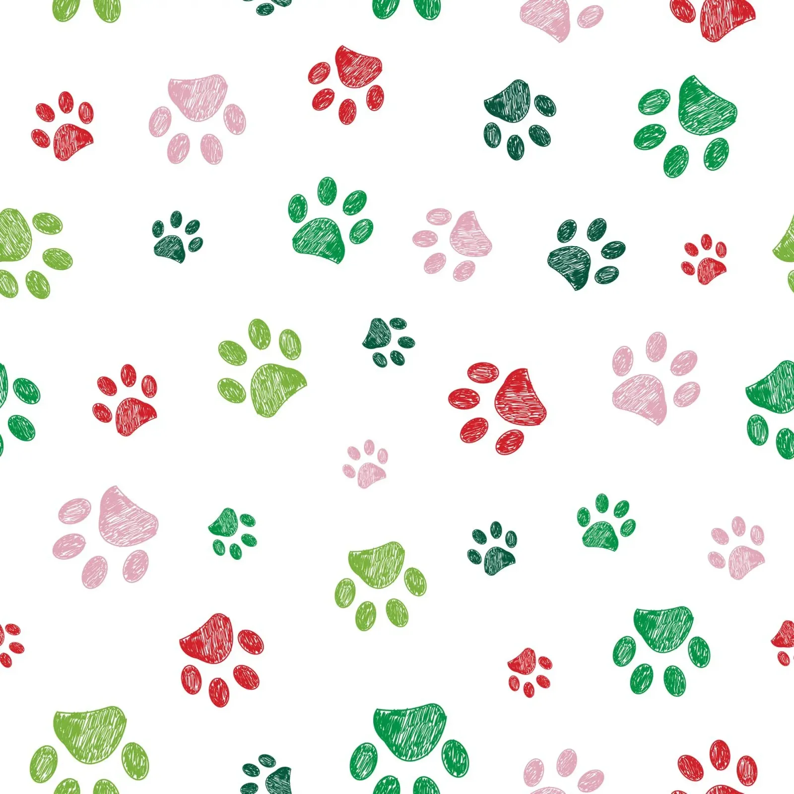 Christmas design seamless paw prints pattern canvas by gulsengunel