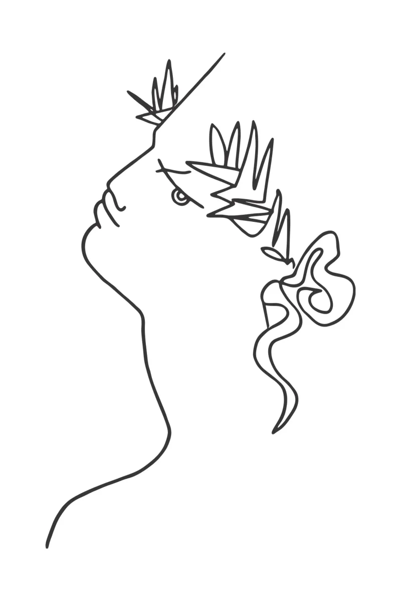 Jean Cocteau - Kunstwerk 5 canvas met Baklijst van https://www.juniqe.com/uk/shop/Henndraws