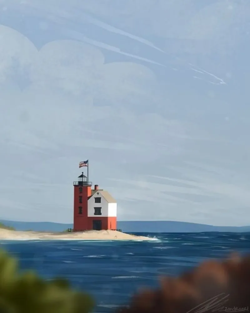 lighthouse ocean carta hahnemühle da prindy
