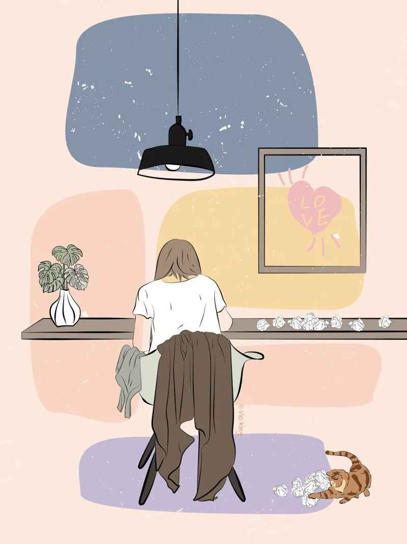 Liefdesbrief poster met kunststof frame van vioking