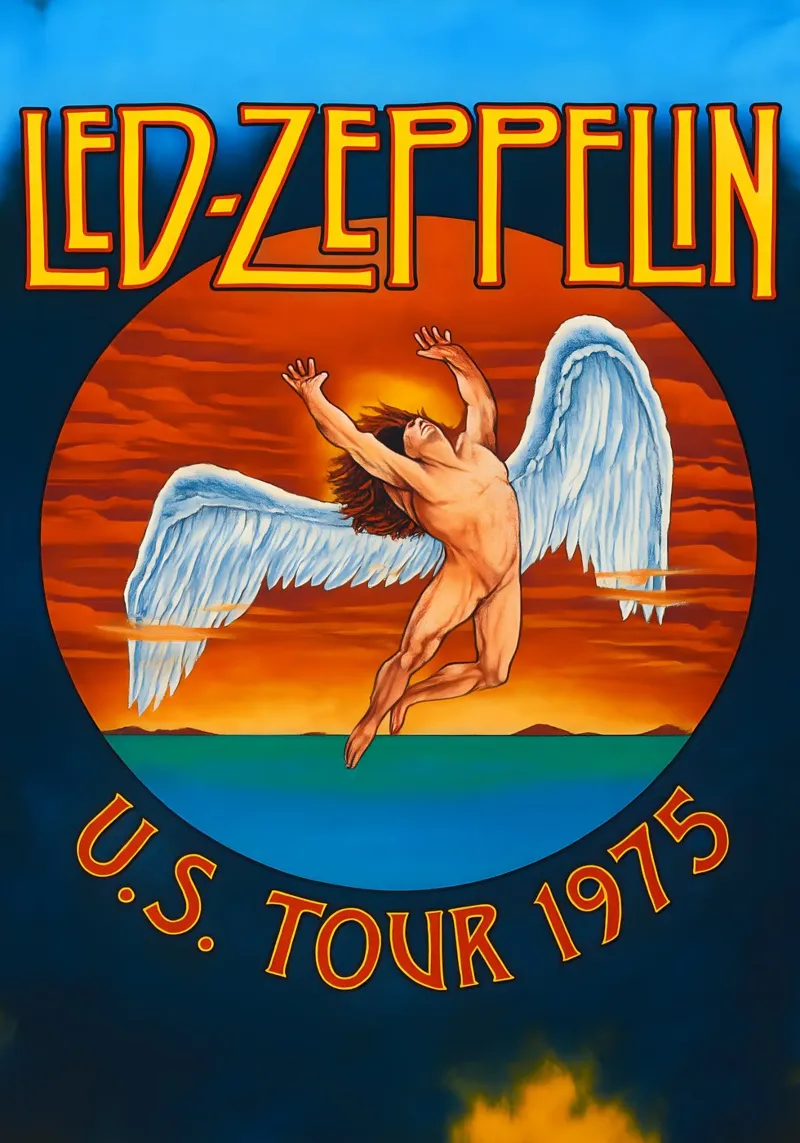 LED-ZEPPELIN प.ड TOUR 1975 Poster acrylic glass by DGUnder