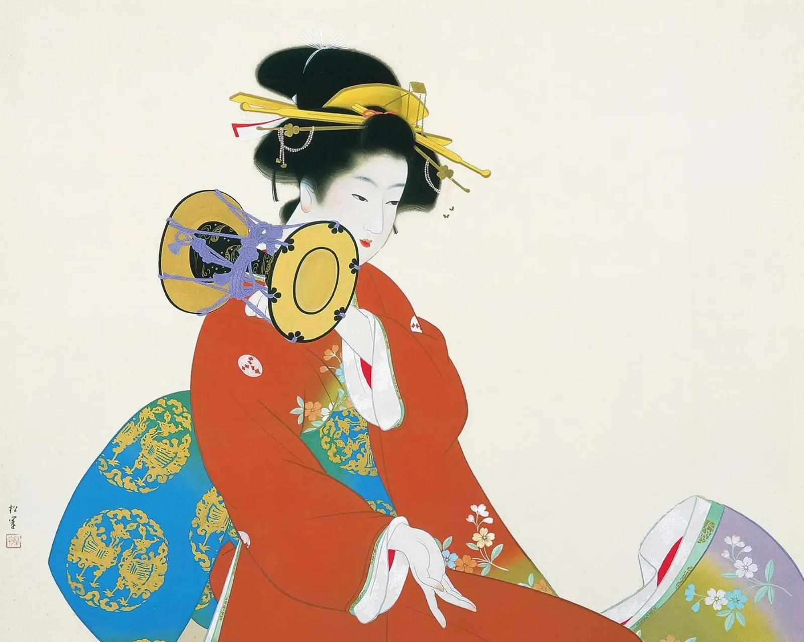 Sound of Tsuzumi by Shoen Uemura poster with plastic frame by Venus Art
