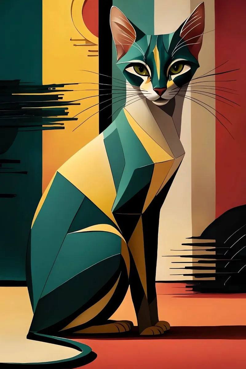 Gatto geometrico pellicola backlit da Manuela