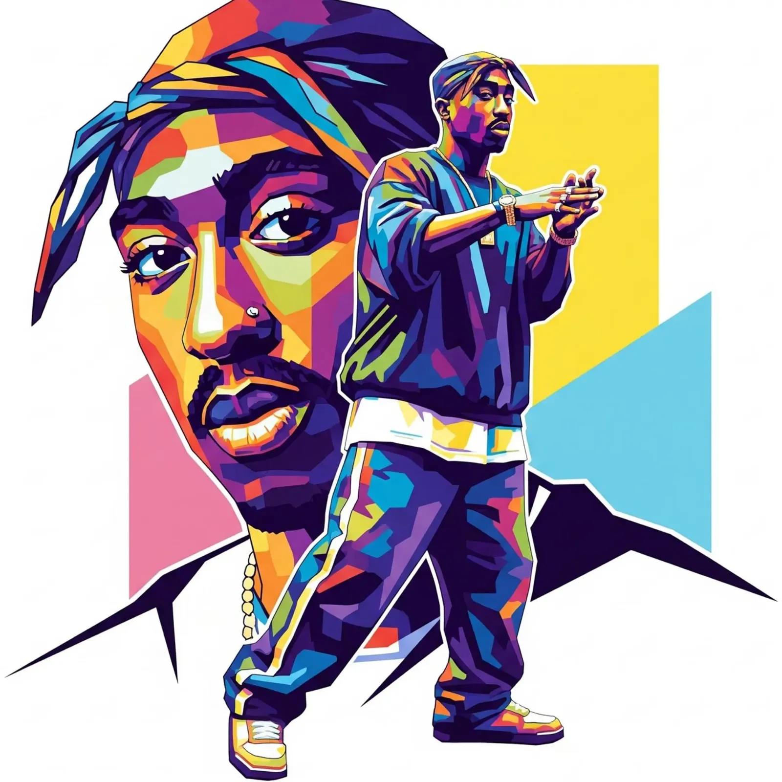 Tugas Shakur hip-hop pellicola backlit da Hantamrata