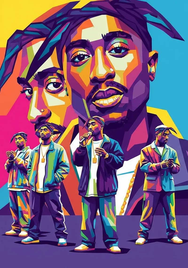 Tupac Shakur - das Leben eines Gangsters Poster von Hantamrata