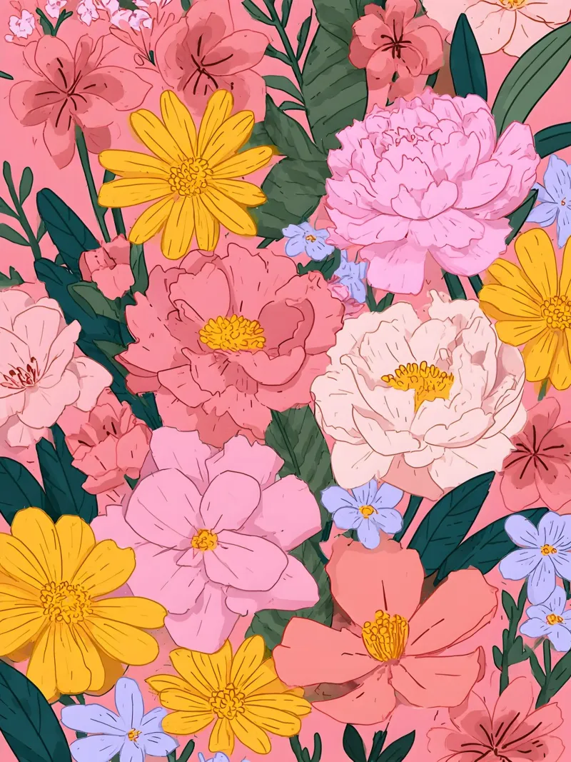 Summer Flowers canvas by Sunflower Soul Studio