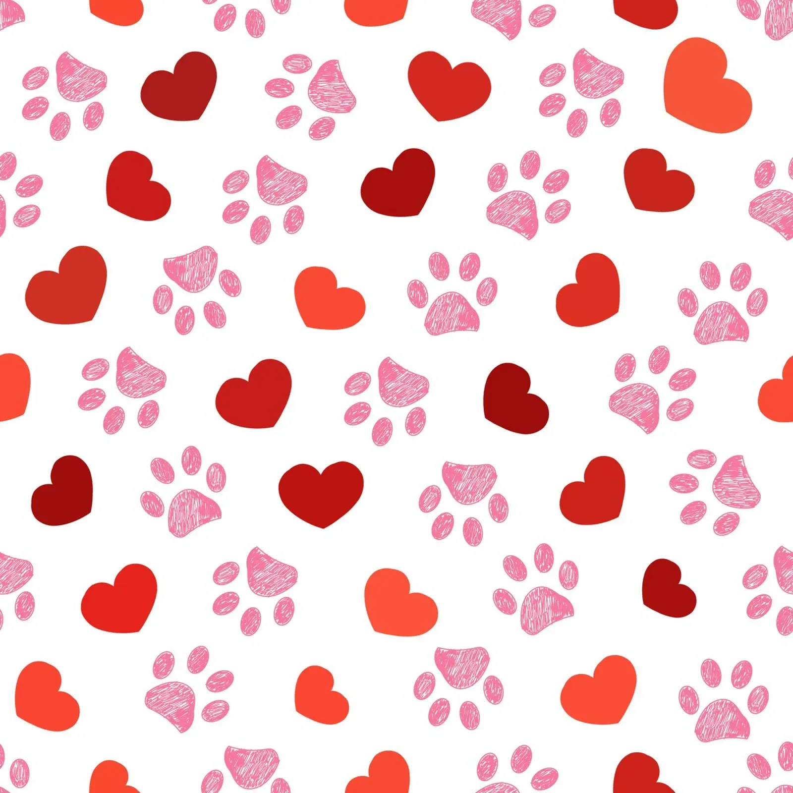 Valentine's Day paw prints pattern canvas by gulsengunel