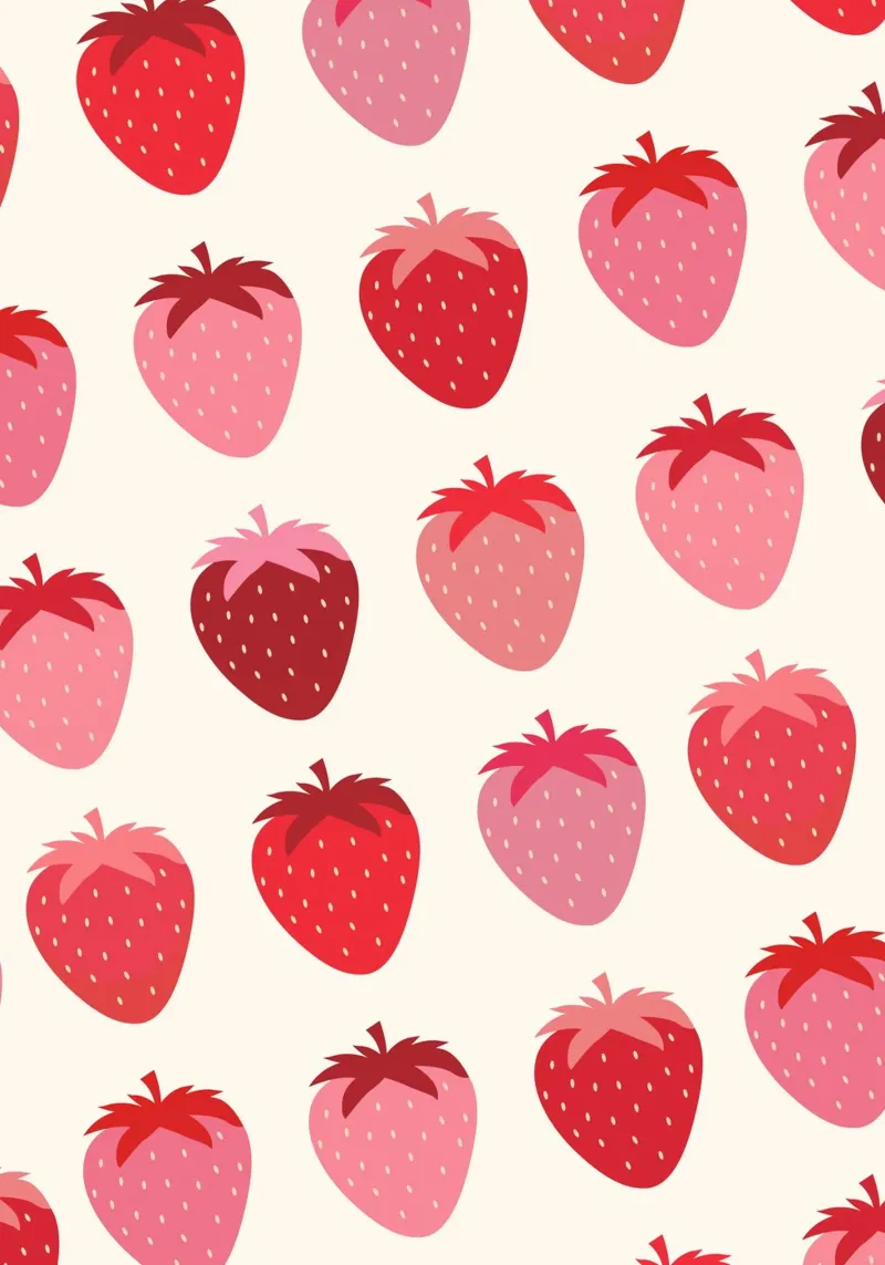Seamless Strawberry Pattern in Pink and Red Tones canvas by The Art Club