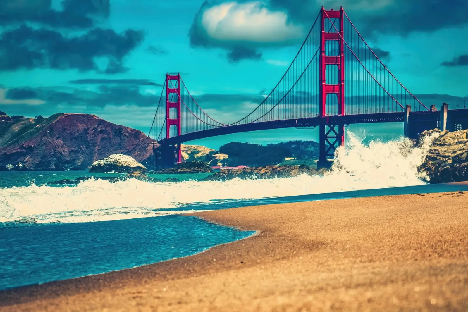 Visione del Golden Gate, San Francisco poster da Wanderlust Vibes