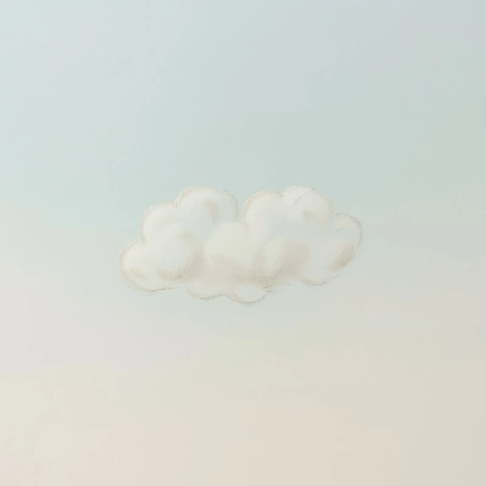 Una soffice nuvola bianca alla deriva in un cielo limpido sopra una terra serena alluminio dibond da DesignDoodle