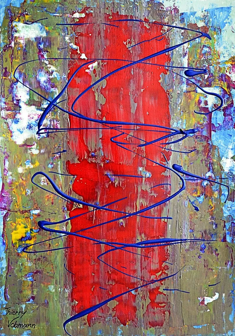 Inspired by Hans Hofmann. 4. poster con telaio in legno da Thierry Vobmann Abstract painting