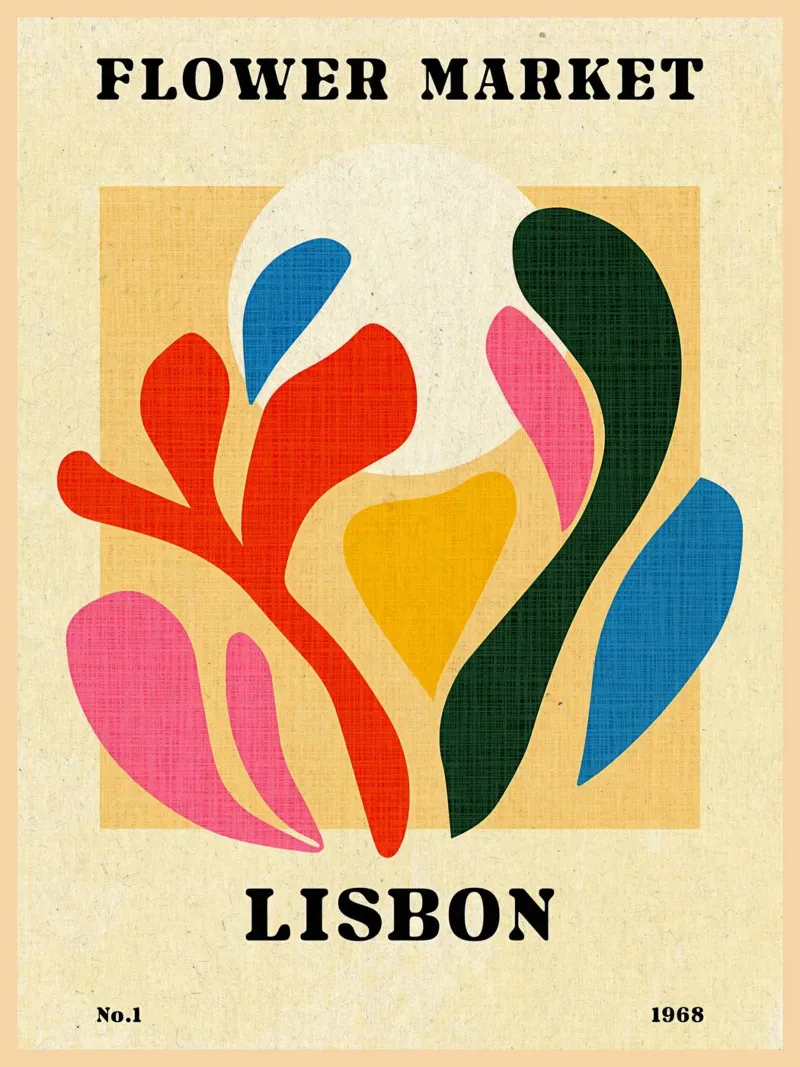Mercato dei fiori di Lisbona carta hahnemühle da Paul Studio