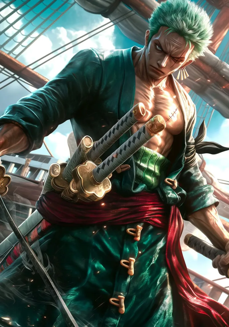 Pirate Hunter Roronoa Zoro One Piece pellicola backlit da Fleur de Lys