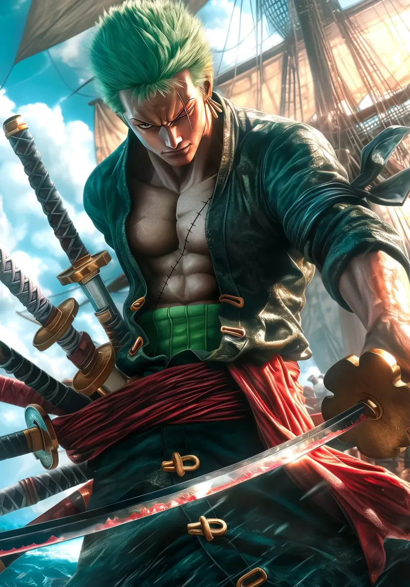 Pirate Hunter Roronoa Zoro One Piece pellicola backlit da Fleur de Lys