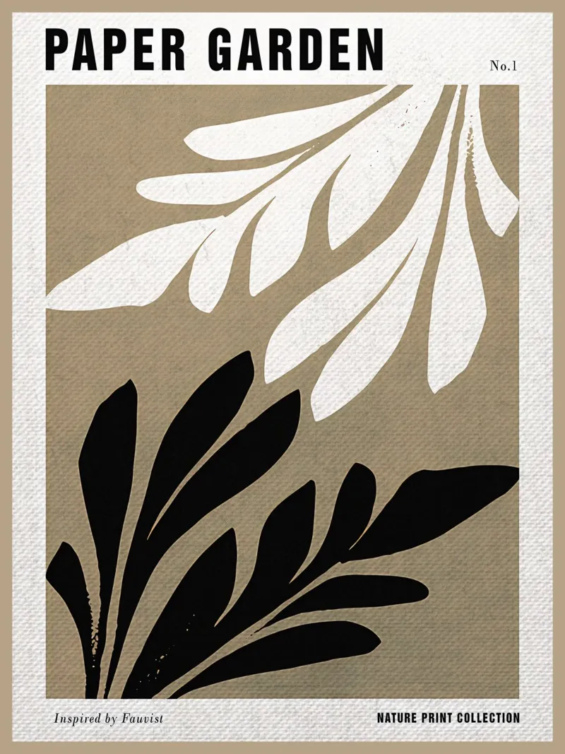 Papieren tuin natuurprint canvas van Amanda Studio