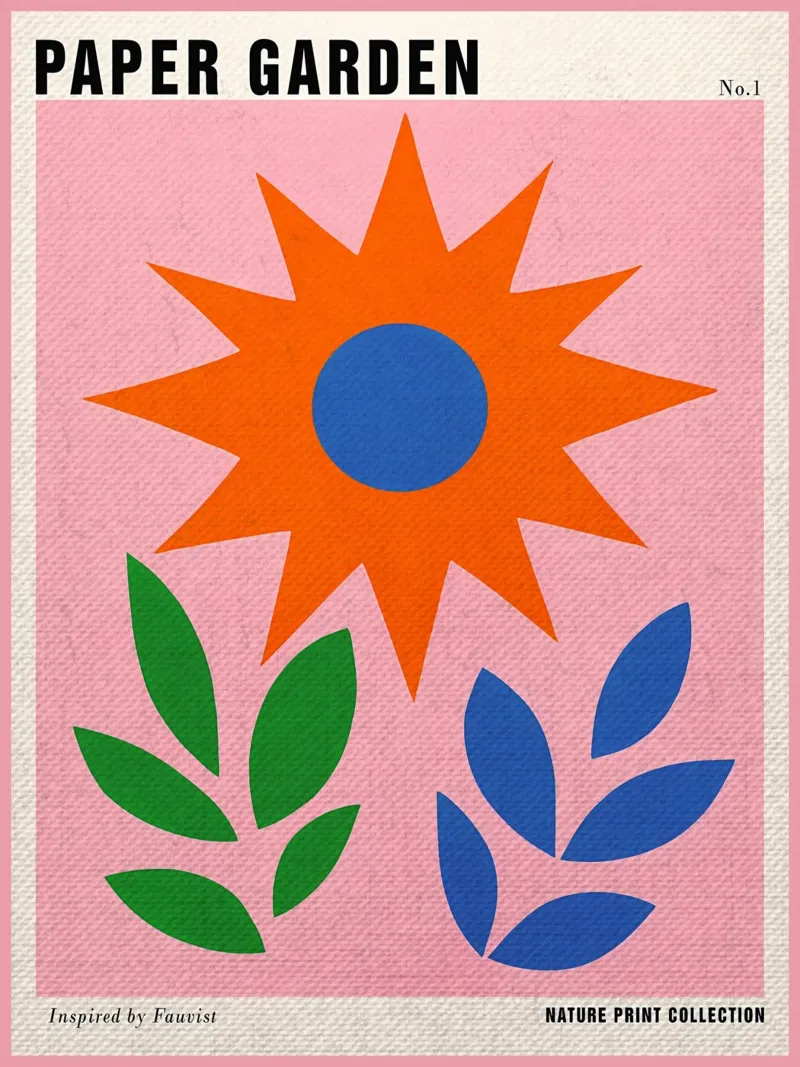 Poster retrò del giardino di carta poster da Amanda Studio